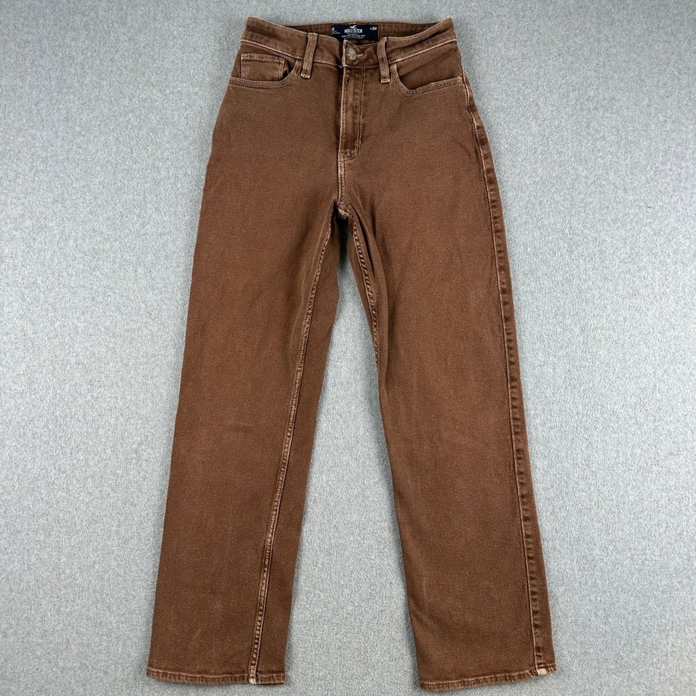 Hollister Jeans Women 2R Brown Ultra High-Rise Dad Jean Vintage Skater Straight